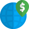 International location money business concept layout logotype icon