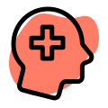 Neurology department with brain function vitals icon