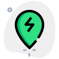 Power location on map for quick ev charge icon