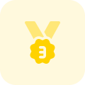 Flower shaped second runner up place bronze medal reward icon