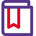 Bookmark logotype with ribbon isolated on white background icon