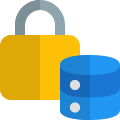 Server protected with an authentication lock by admin icon