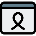 Cancer awareness programme on a website isolated on a white background icon