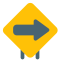 Right arrow for navigation and direction layout icon