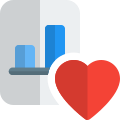 Favorite financial report with heart shape logotype icon