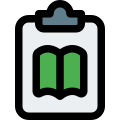 Content of a book been posted on a clipboard icon