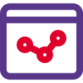 Infographics for dotted line chart comparison graph icon