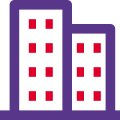 Prime location skyscraper huge office building layout icon