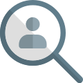 Seeking for right candidate - magnifying glass and avatar logotype icon