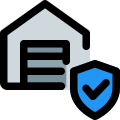 Secure sheild logotype on digital platform layout icon