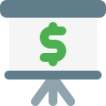 Money and sales presentation on board graph icon