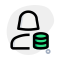 Data storage by a female user for the company icon