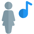 Businesswoman using music player on a smartphone icon