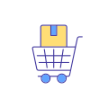 Shopping Cart With Box icon