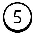 5 en círculo C icon