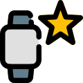 Favorite contact starred on smartwatch logotype layout icon