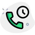 Cell phone hand receiver and timer logotype icon
