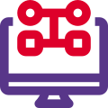 Set of algorithms for computer to perform commanded task icon