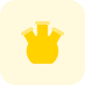Measuring cup with multiple opening at top icon