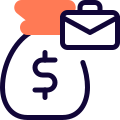 High paying jobs with money sack isolated on a white background icon
