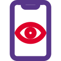 Eye retina scan for smartphone user to unlock icon