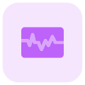 Ecg diagnosis with the wave diagram on a monitor icon