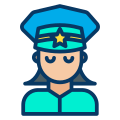mujer-policía-externa-ley-y-crimen-kiranshastry-color-lineal-kiranshastry icon