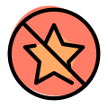 Delete star rating from music feedback website icon