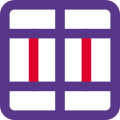 Split section table spreadsheet table selection interface icon