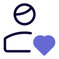 Favorite user profile picture with heart logotype icon