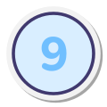 Circled 9 icon