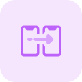 Smartphone to smartphone media transfer arrow layout icon