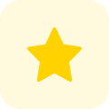 Five-pointed star rating for performance on online entertainment platform icon