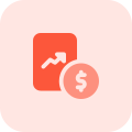 Financial information compared with line graph layout icon