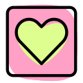 Heart shape in a square isolated on a white background icon