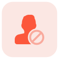 User blocked on a social media platform icon