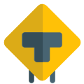 T Road bottom connected intersection road signal icon