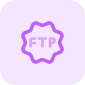 File transfer protocol badge sticker isolated on a white background icon