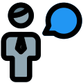 Businessman chat messenger application function layout icon