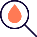 Searching a blood bank isolated on a white background icon