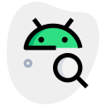 Search files in Android operating system, magnifying glass. icon