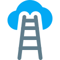 Stairs to reach sky concept of success icon