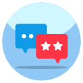 external-Feedback-Chat-shopping-and-commerce-flat-circular-vectorslab icon