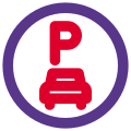 Parking sign of the shopping mall outdoors icon