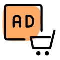 Buy ads online on an online portal icon