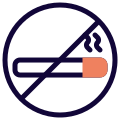 No smoking zone inside the family restaurant icon