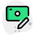 Edit card personal information with pencil logo icon