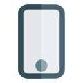 Modern smartphone with biometric home button layout icon