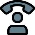 User with phone receiver contact card layout icon