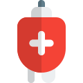 Bag of blood transfusion isolated on program icon